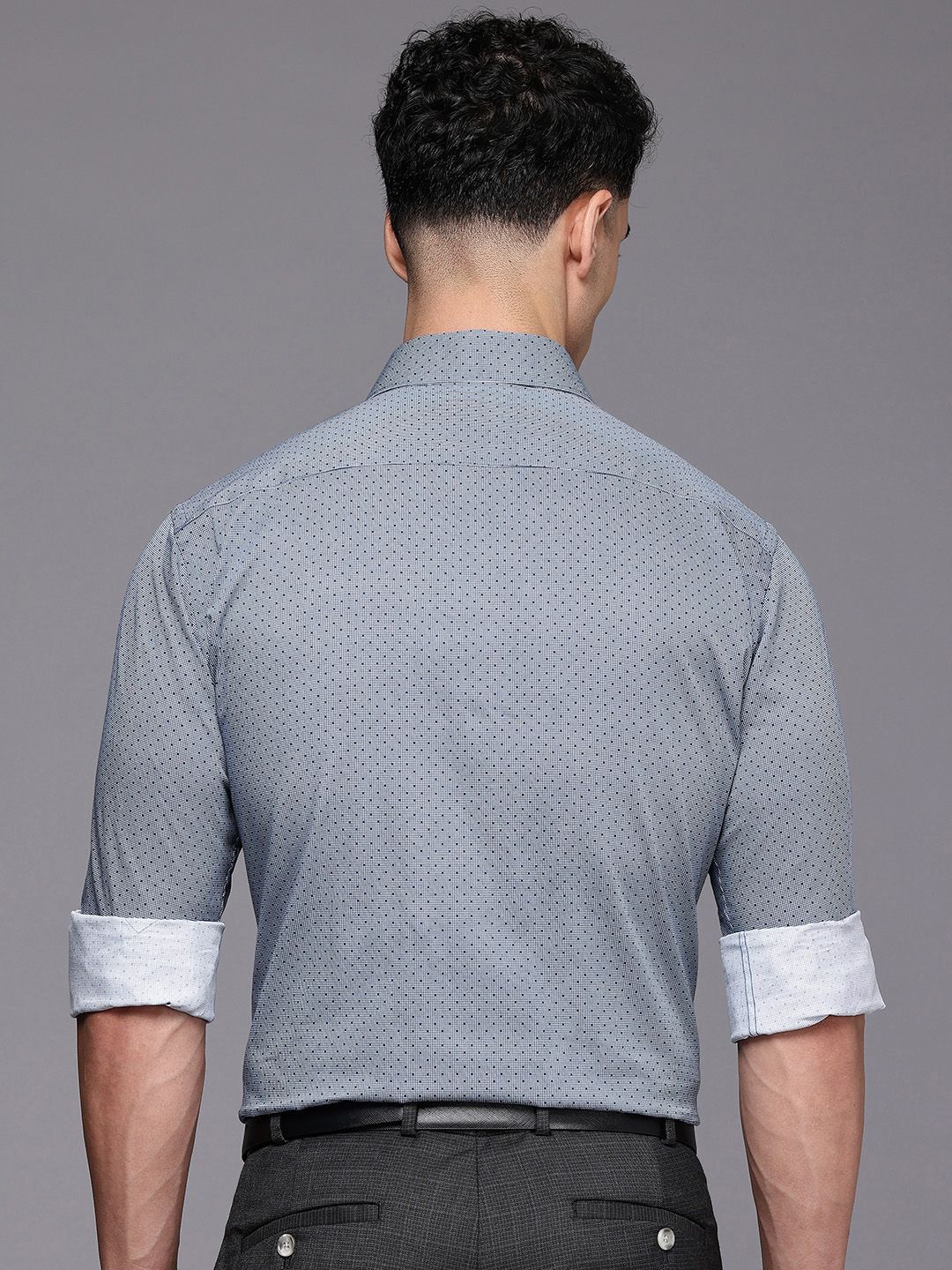Raymond Slim Fit Geometric Printed Pure Cotton Formal Shirt - Image 4