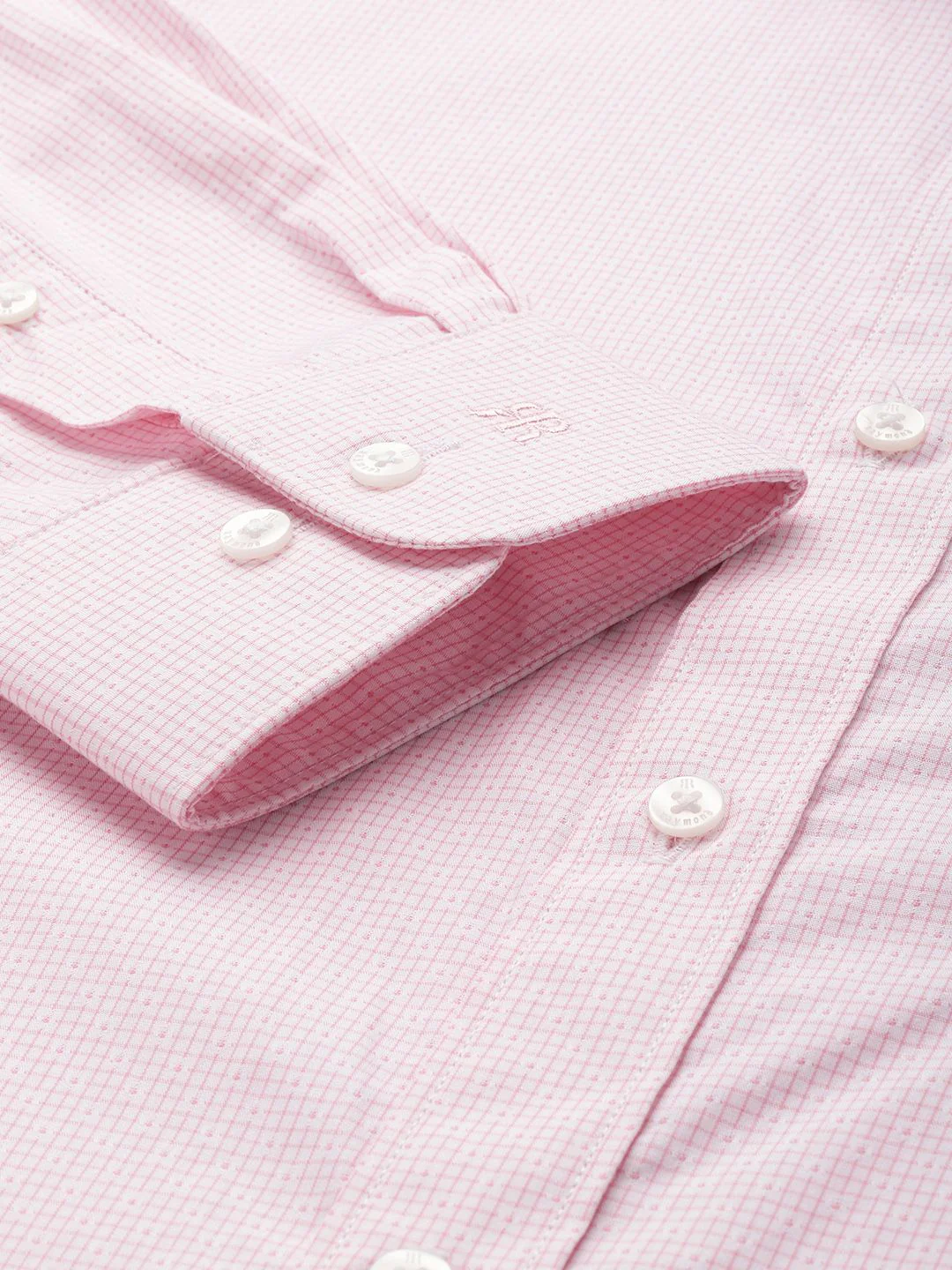 Raymond Slim Fit Micro Checks Opaque Pure Cotton Formal Shirt - Image 3
