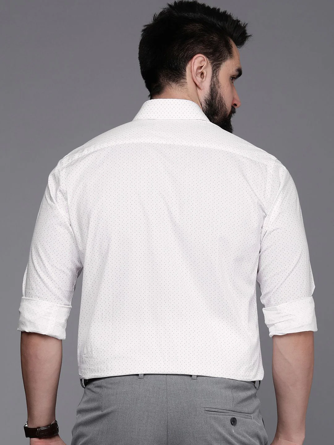 Raymond Slim Fit Printed Pure Cotton Formal Shirt - Image 4