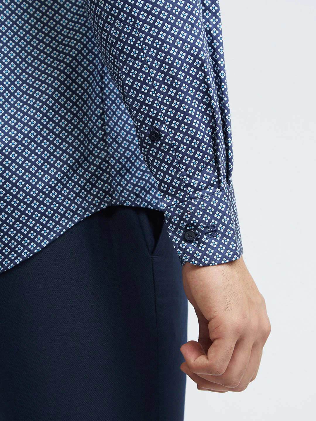 Raymond Slim Fit Pure Cotton Printed Formal Shirt - Image 7