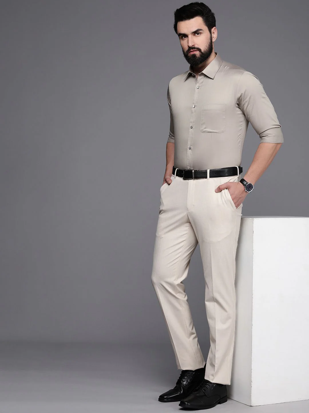 Raymond Solid Slim Fit Pure Cotton Formal Shirt - Image 6
