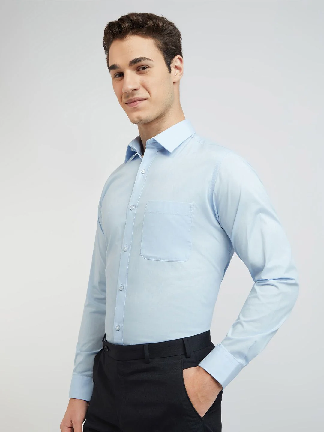 Raymond Solid Slim Fit Pure Cotton Formal Shirt - Image 5