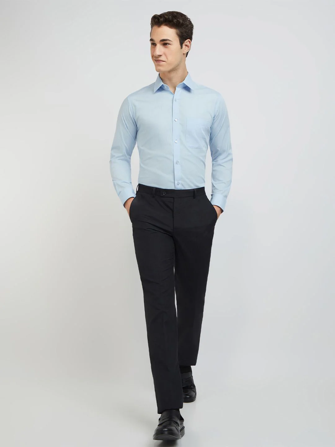 Raymond Solid Slim Fit Pure Cotton Formal Shirt - Image 6