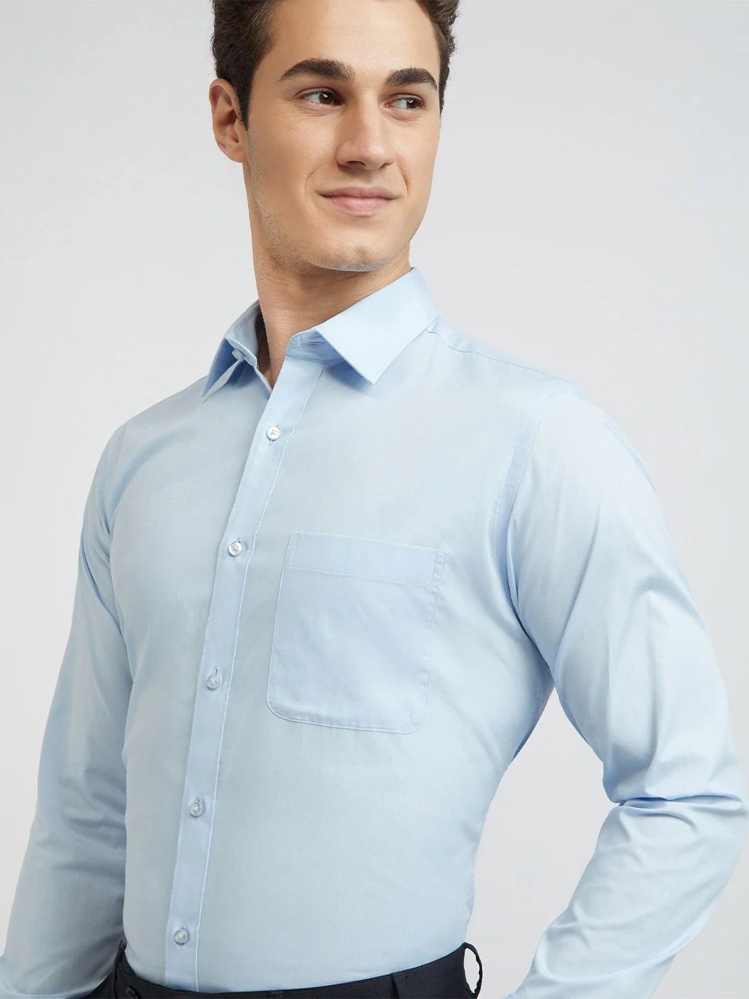 Raymond Solid Slim Fit Pure Cotton Formal Shirt - Image 7