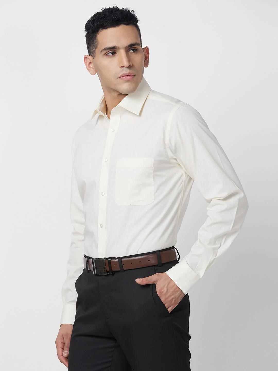 Raymond Solid Slim Fit Pure Cotton Formal Shirt - Image 5
