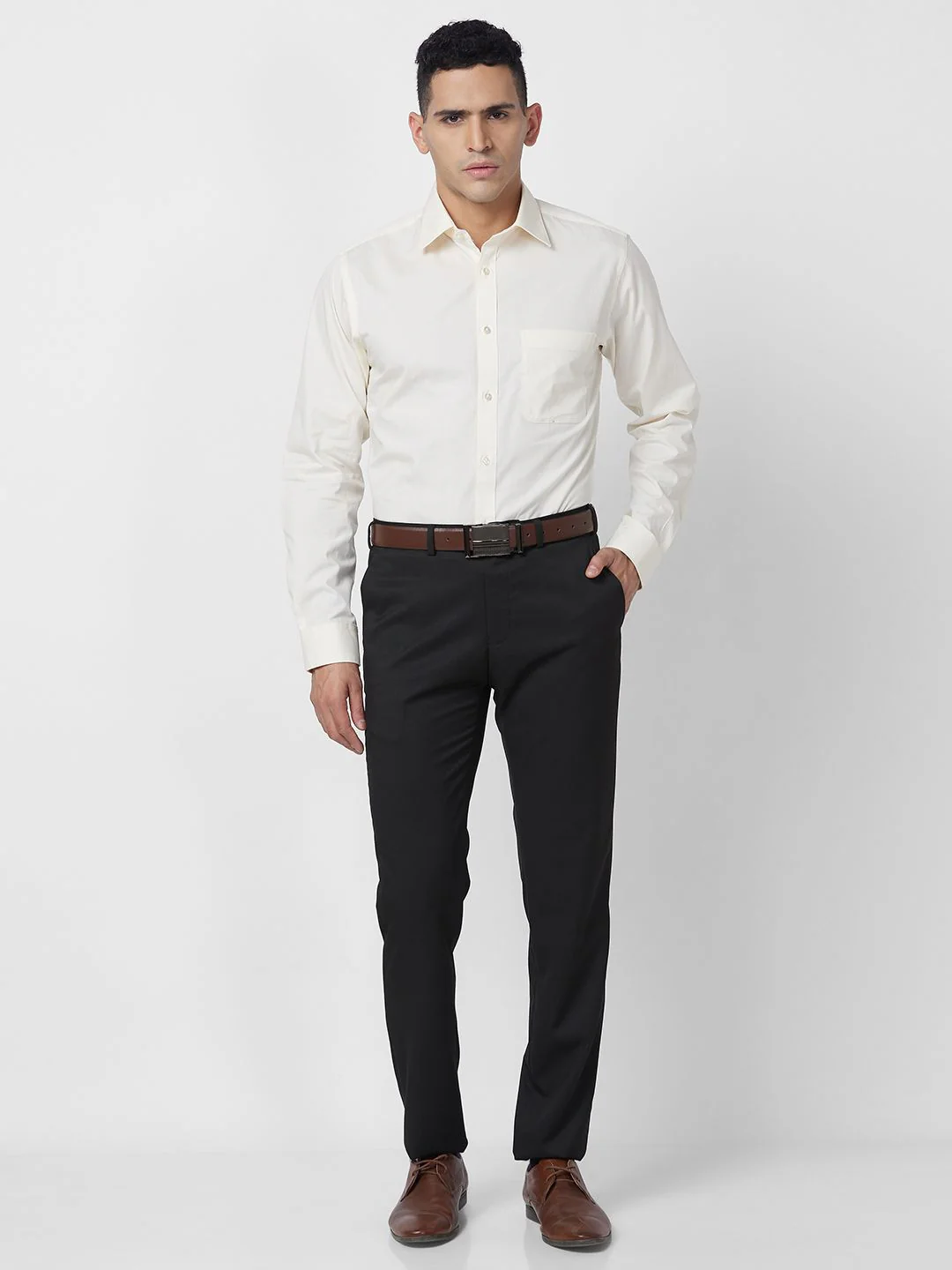 Raymond Solid Slim Fit Pure Cotton Formal Shirt - Image 6