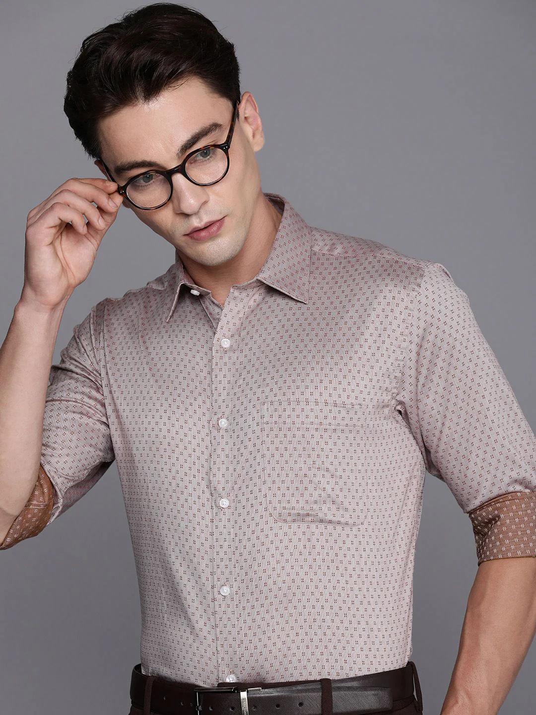 Raymond Textured Slim Fit Pure Cotton Formal Shirt