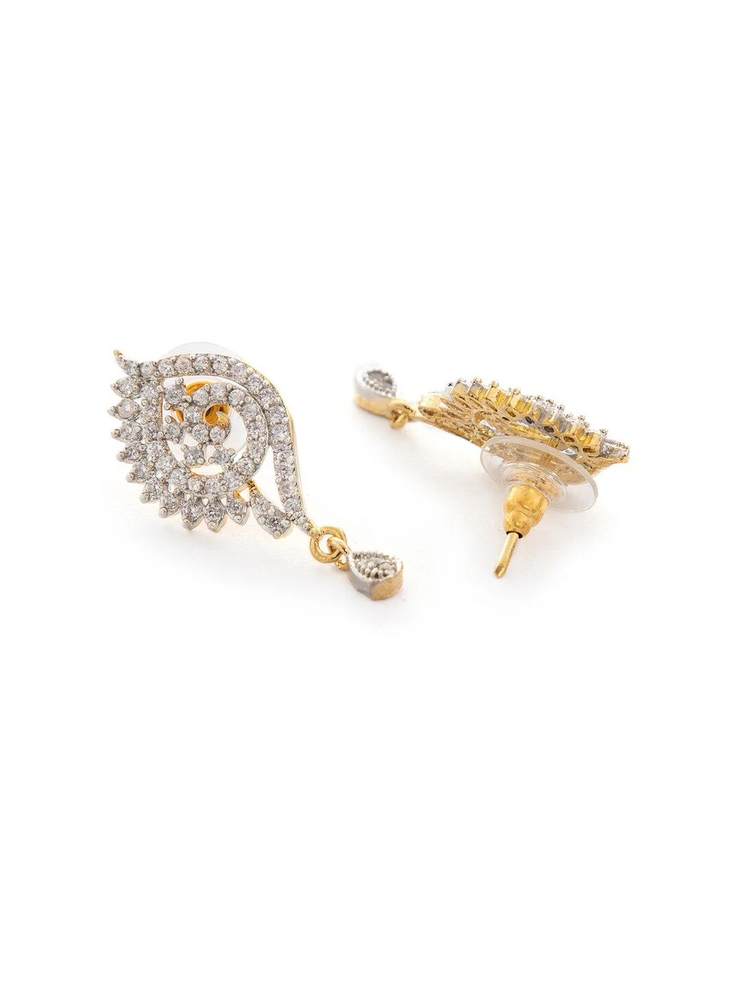 Rubans Gold-Plated Handcrafted Zircon Stone Studded Peacock Jewellery Set - Image 6