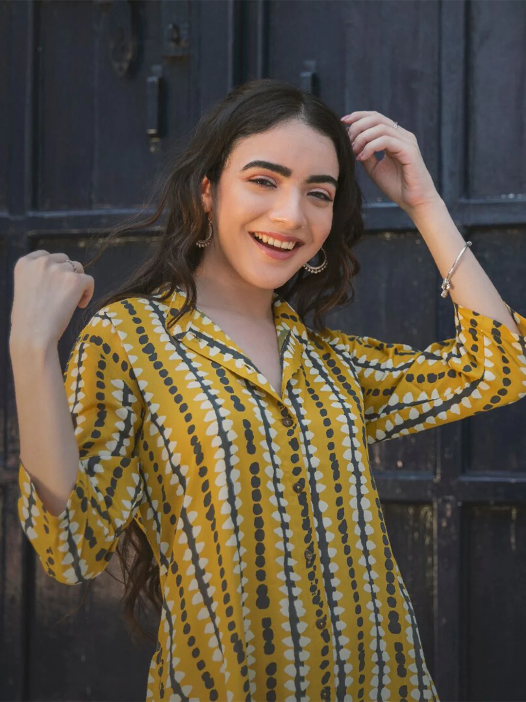 Rustorange Printed Shirt Maxi Rayon Dress - Image 4
