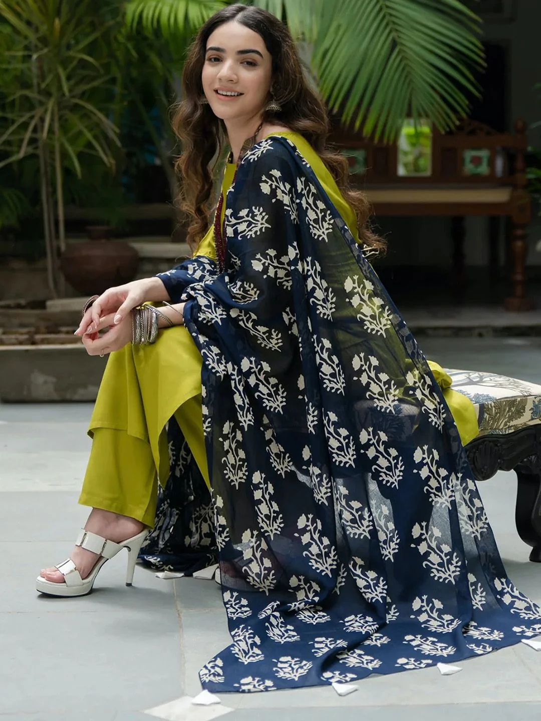 Rustorange Women Round Neck Kurta with Salwar & With Dupatta - Image 4