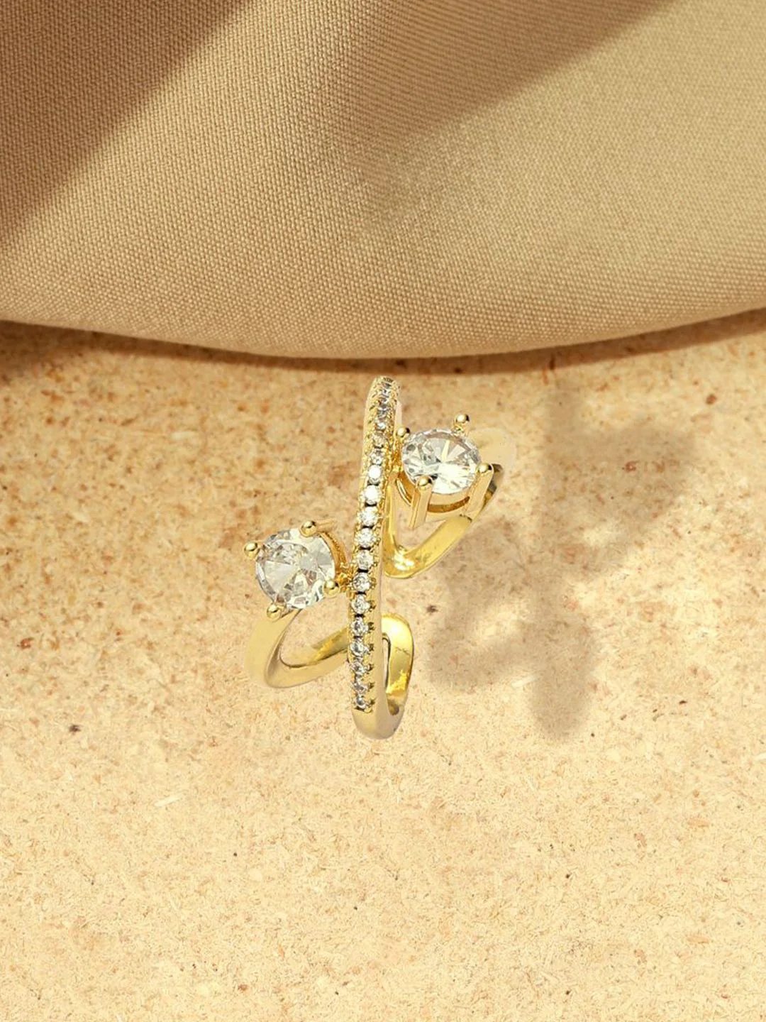 SALTY Celestial AD Gold Ring For Women & Girls Finger Ring Jewellery Accessories - Image 3