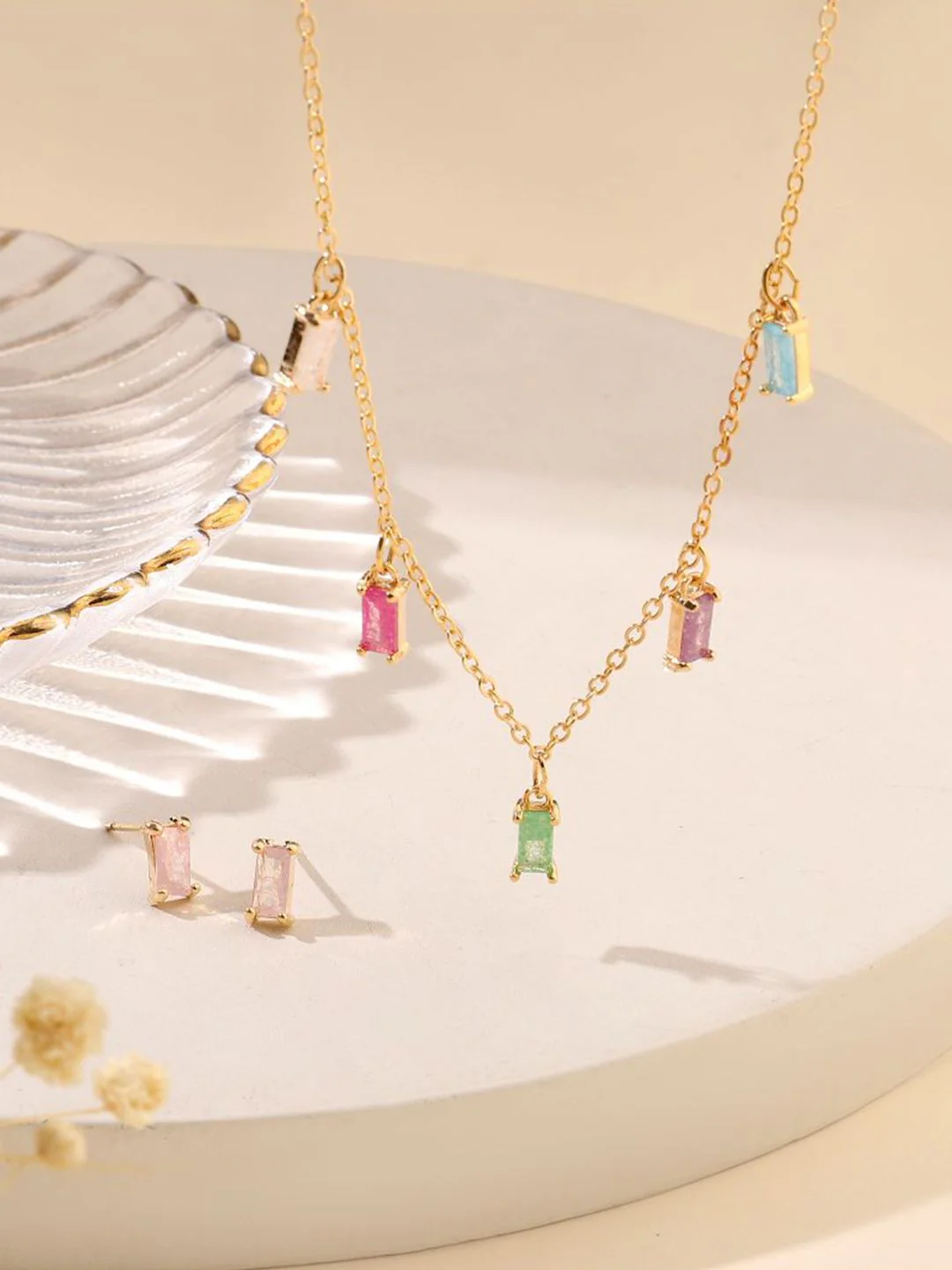 SALTY Gold-Plated Stone-Studded Lagoon Jewellery Set - Image 2
