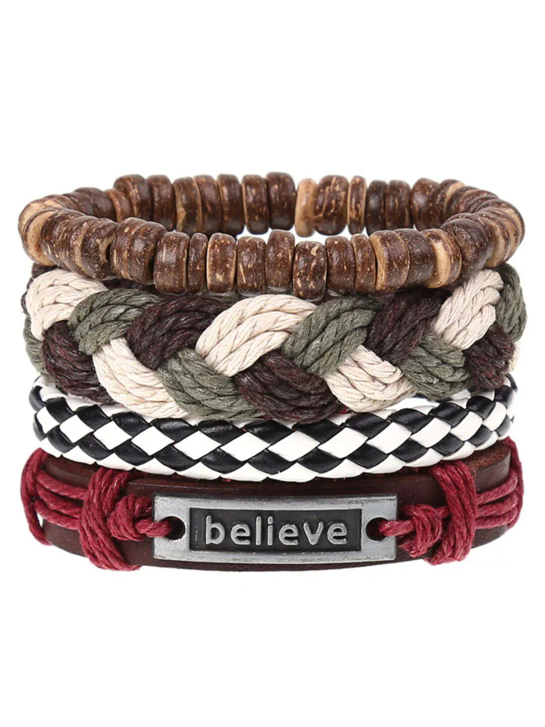 SALTY Men 4 Leather Wraparound Bracelet - Image 3