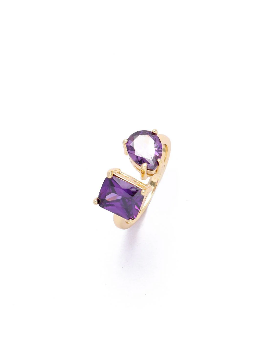 SALTY Plum Bliss Toi-et-Moi Ring For Women & Girls Finger Ring Jewellery Accessories - Image 2