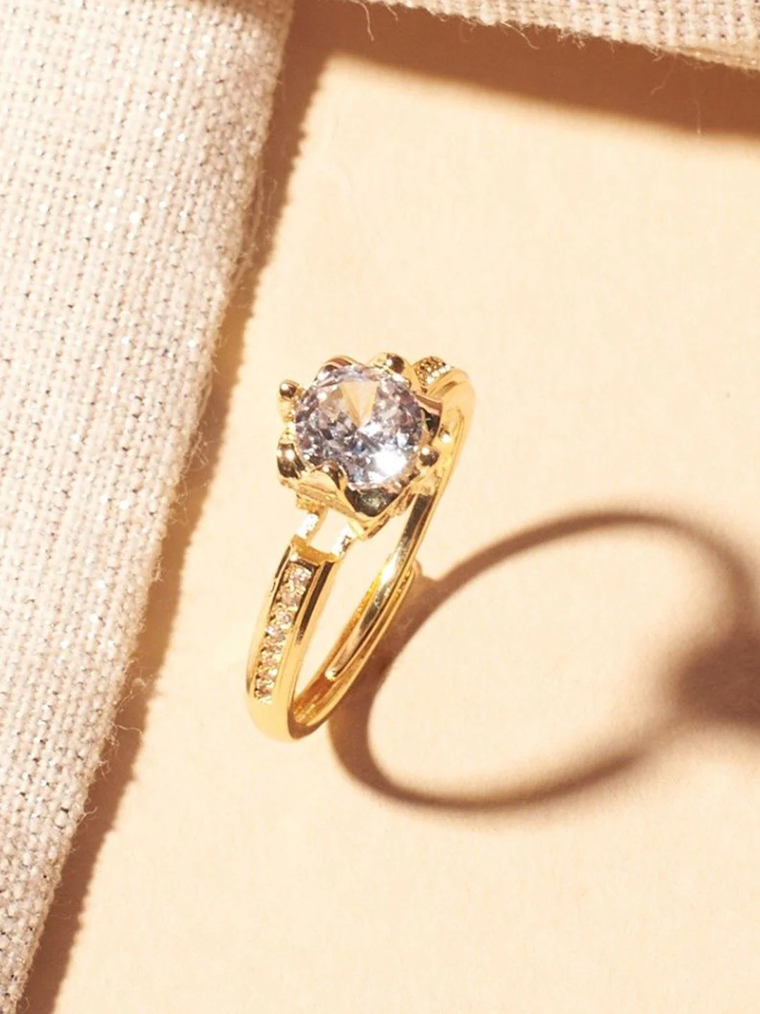 SALTY Radiant Crystal Studded Ring For Women & Girls - Image 2