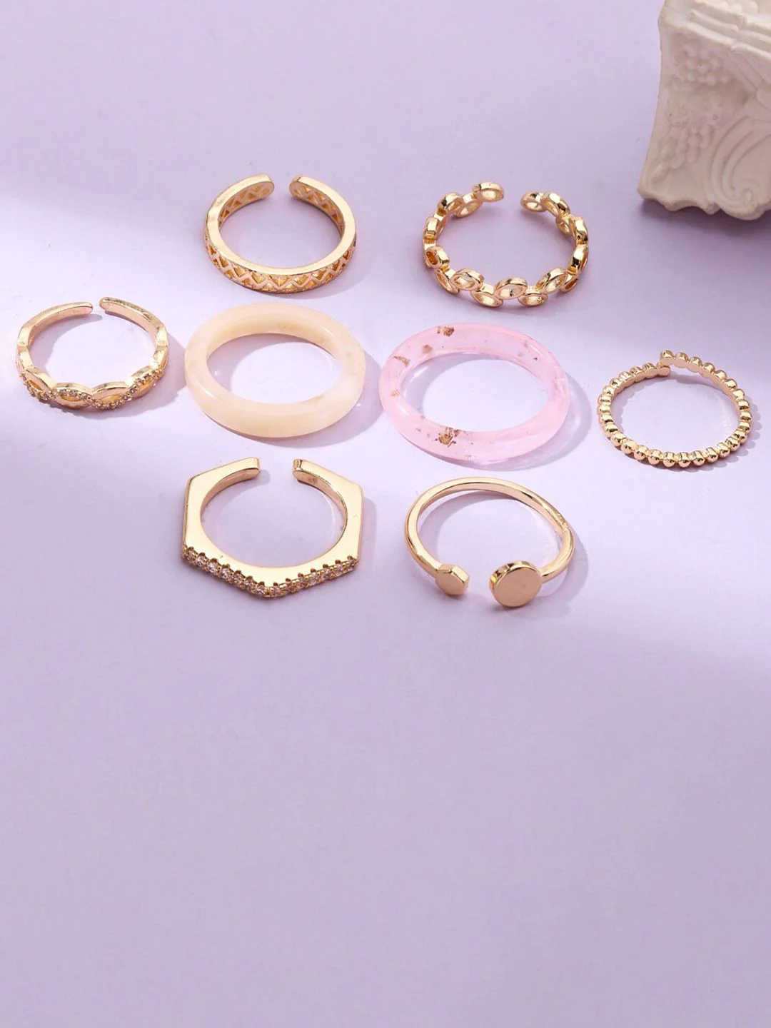 SALTY Set of 8 Urban Chic Rings