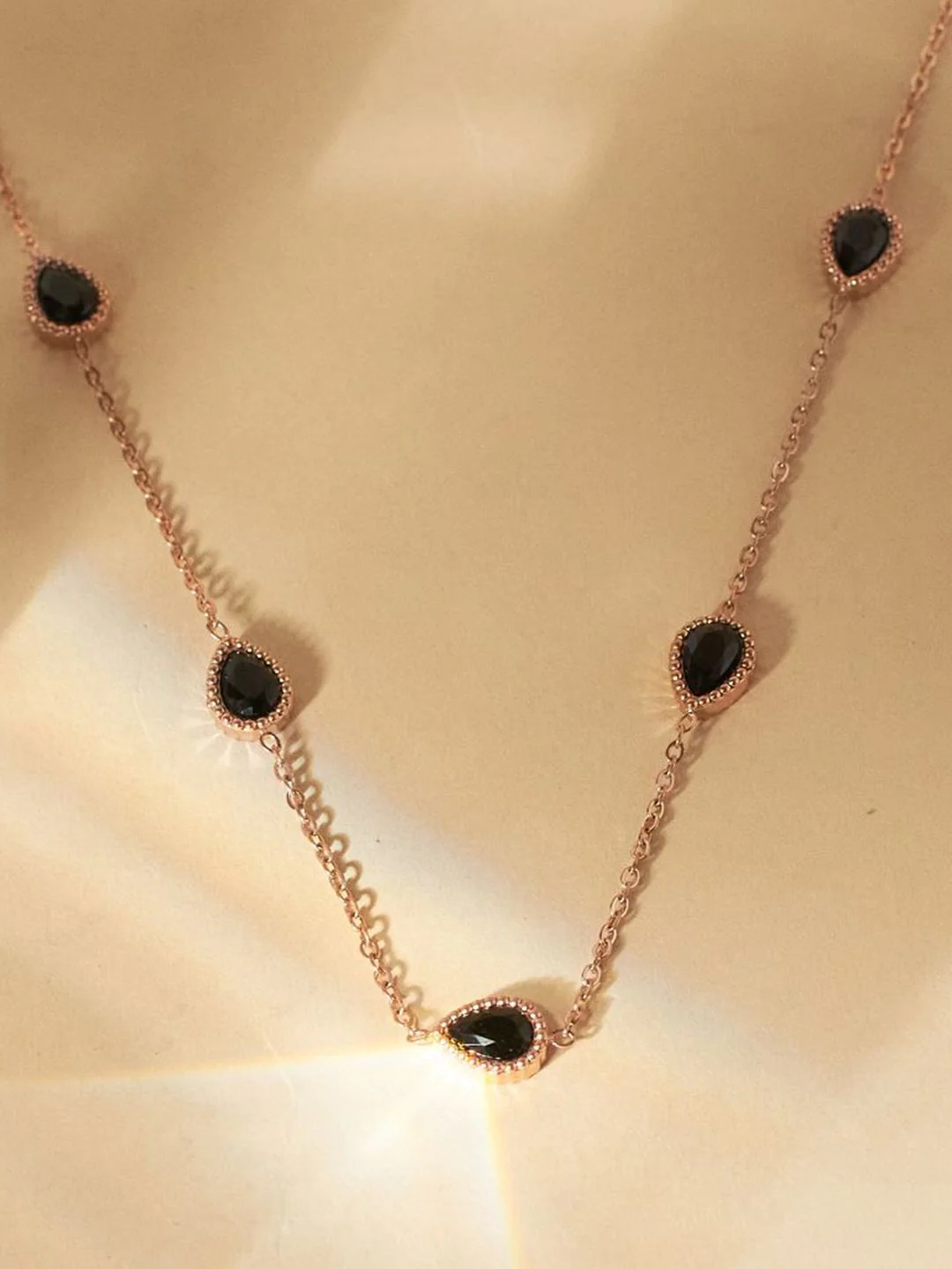 SALTY Stainless Steel Stone Studded Chain - Image 2