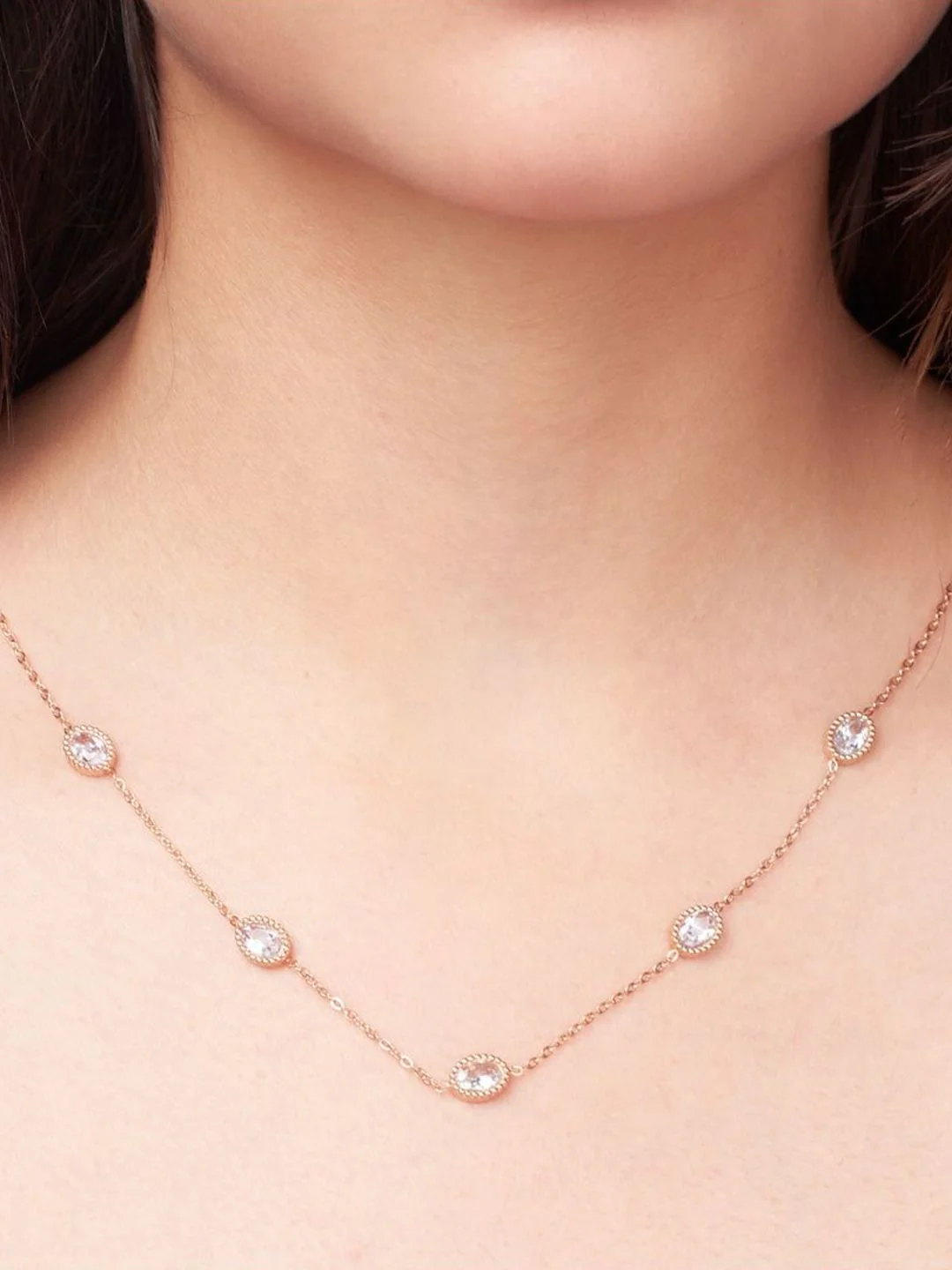 SALTY Stainless Steel Stone Studded Necklace