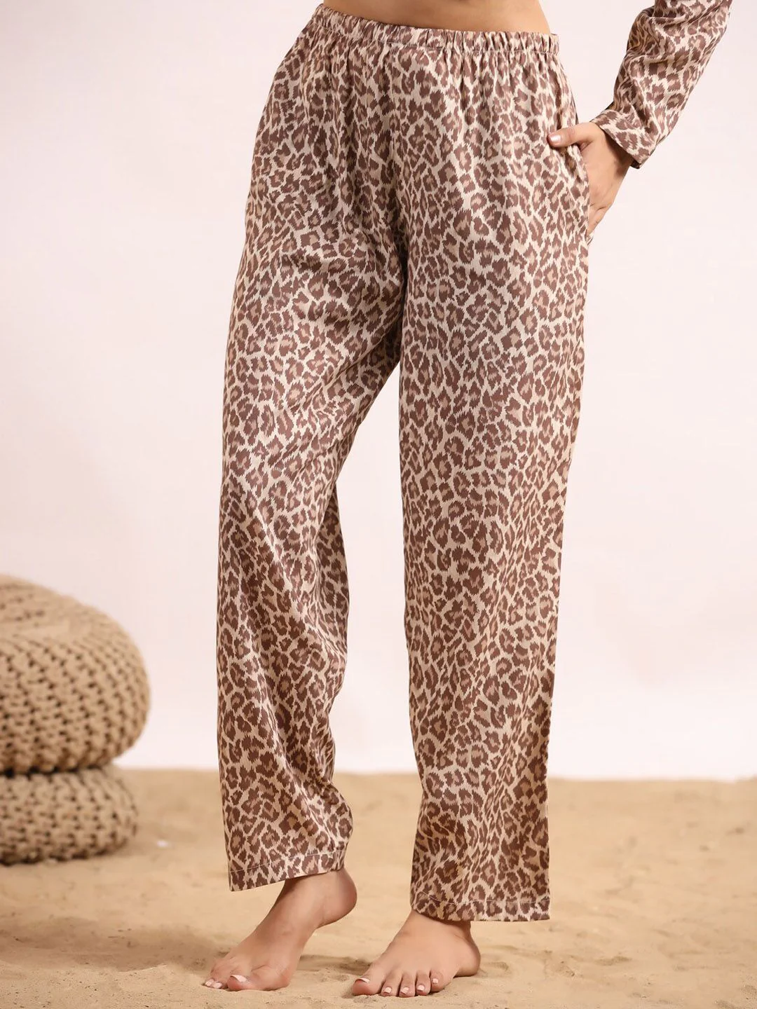 SANSKRUTIHOMES Beige Printed Night Suit - Image 7