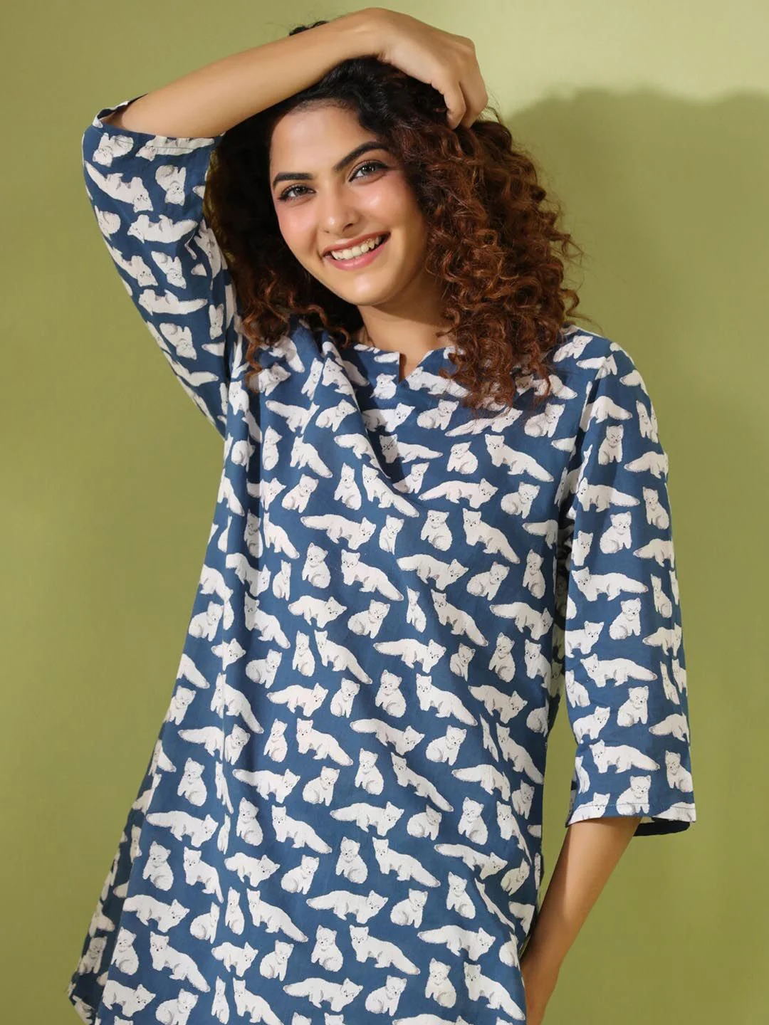 SANSKRUTIHOMES Conversational Printed Pure Cotton Night suit - Image 2