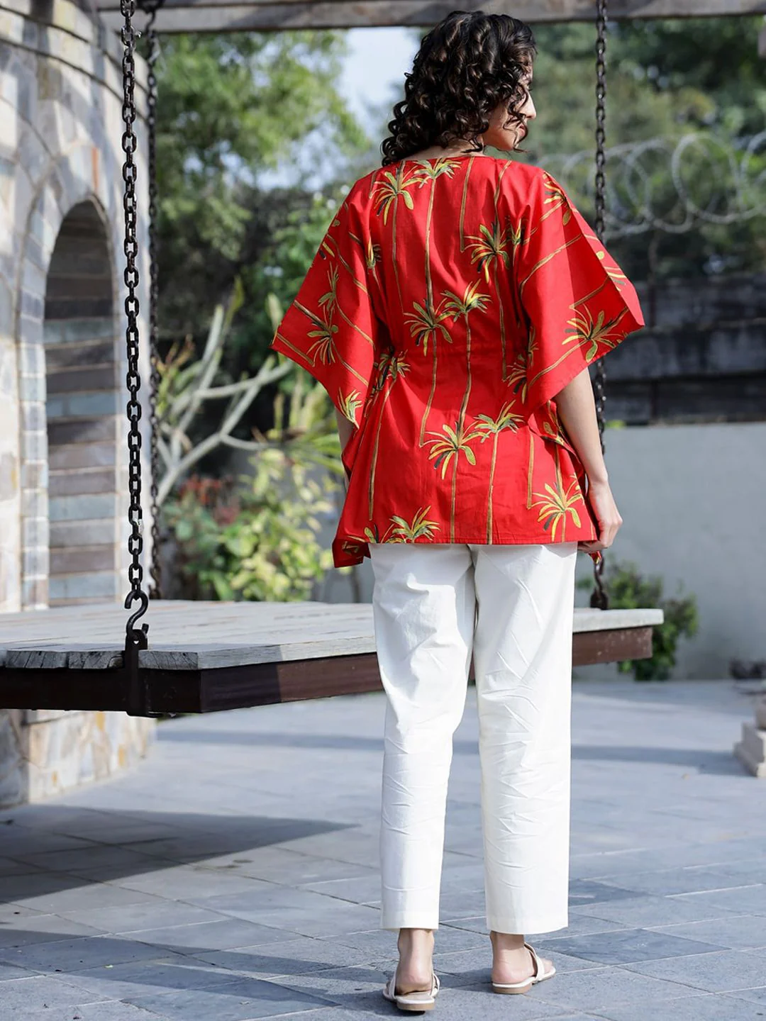 SANSKRUTIHOMES Floral Printed Cotton Kaftan Co-Ords Set - Image 4