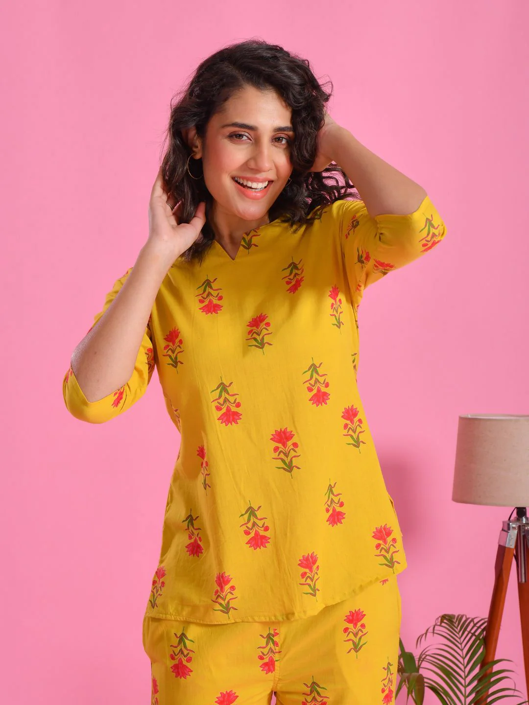 SANSKRUTIHOMES Floral Printed Top With Trousers Round Neck Night suits - Image 6