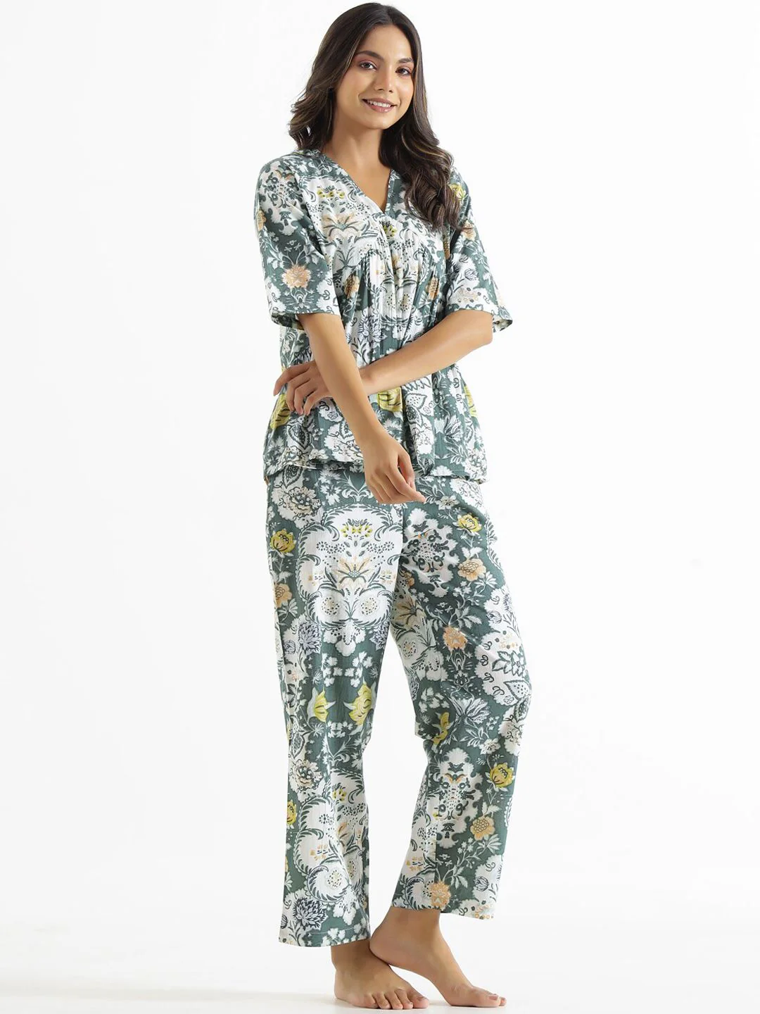SANSKRUTIHOMES Printed Pure Cotton Night Suit - Image 5