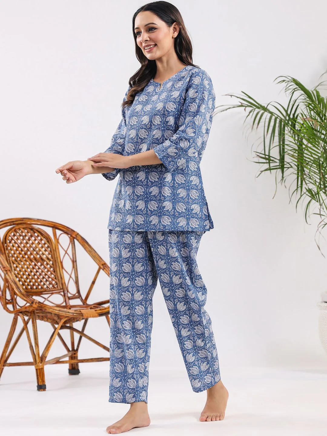 SANSKRUTIHOMES Printed Pure Cotton Night Suit - Image 5