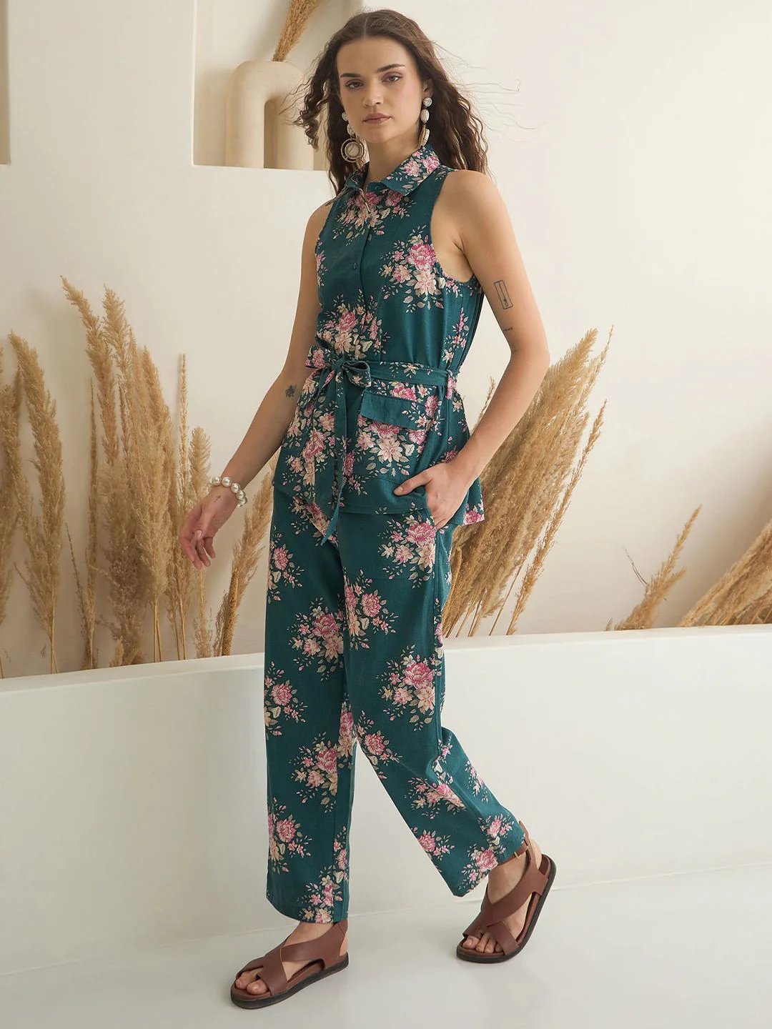 SANSKRUTIHOMES Printed Pure Cotton Shirt With Trouser Co-Ords - Image 6