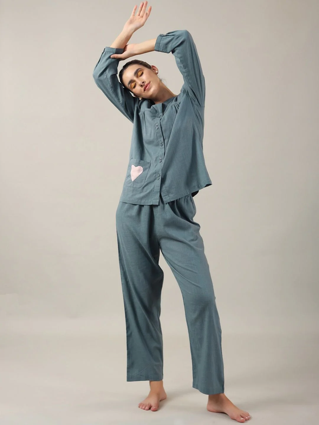 SANSKRUTIHOMES Teal Pure Cotton Night suit - Image 6