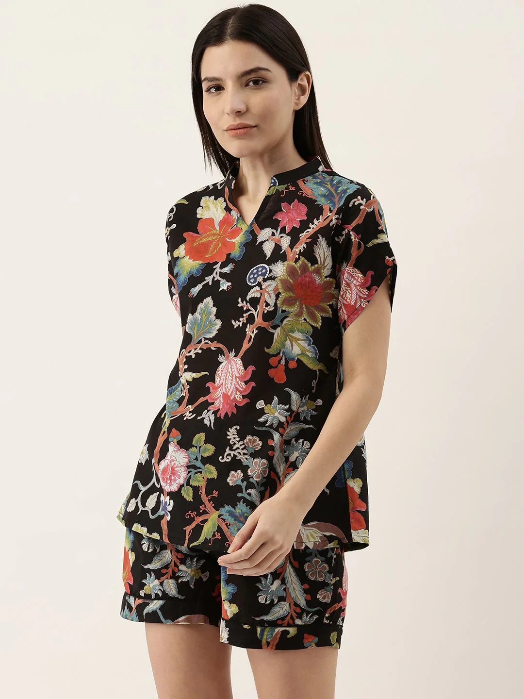 SANSKRUTIHOMES Women Black & Blue Printed Night suit - Image 5