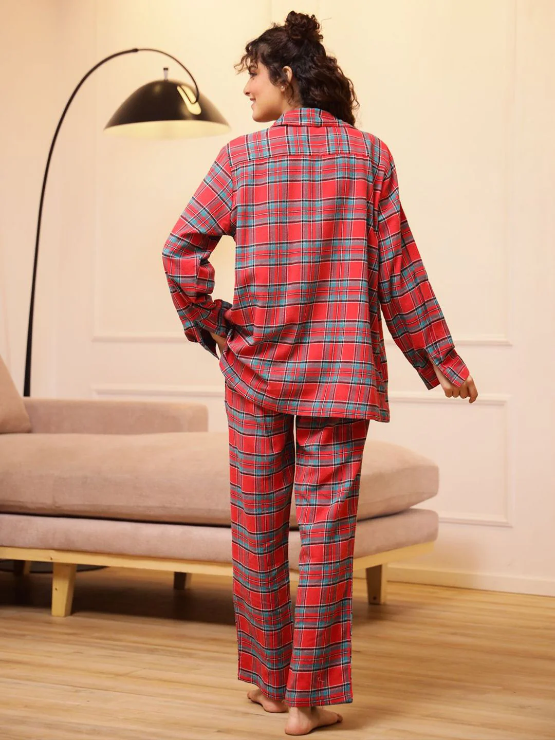 SANSKRUTIHOMES Women Checked Night suit - Image 3