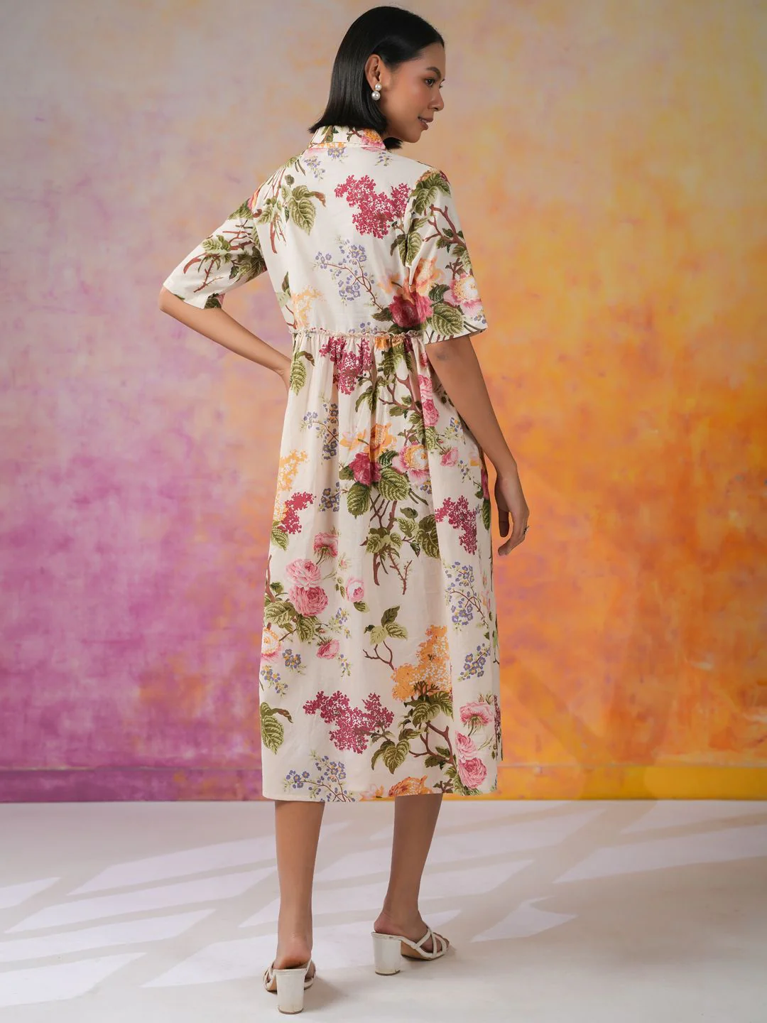 SANSKRUTIHOMES Women Floral Printed Fit & Flare Midi Dress - Image 5