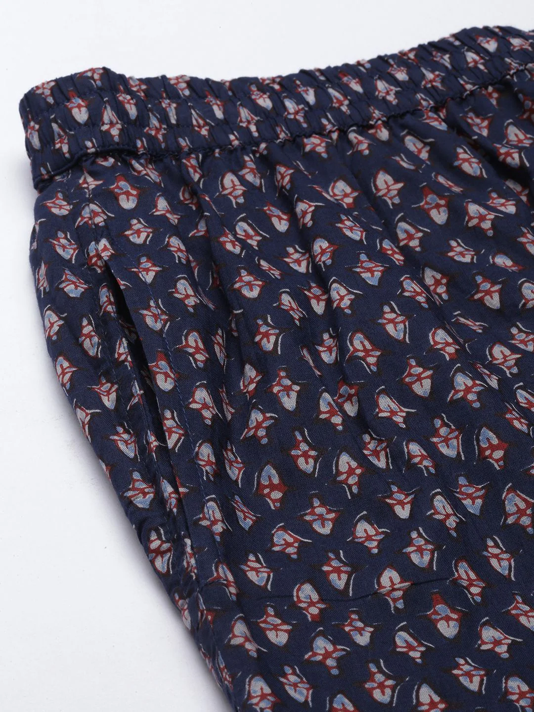 SANSKRUTIHOMES Women Navy Blue & Red Printed Night suit - Image 7