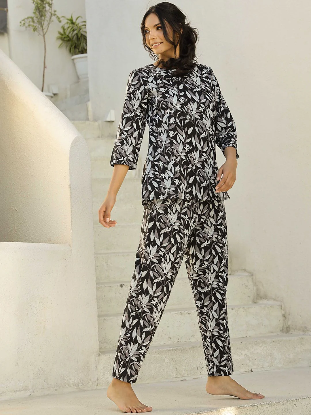 SANSKRUTIHOMES Women Printed Pure Cotton Night suit - Image 5