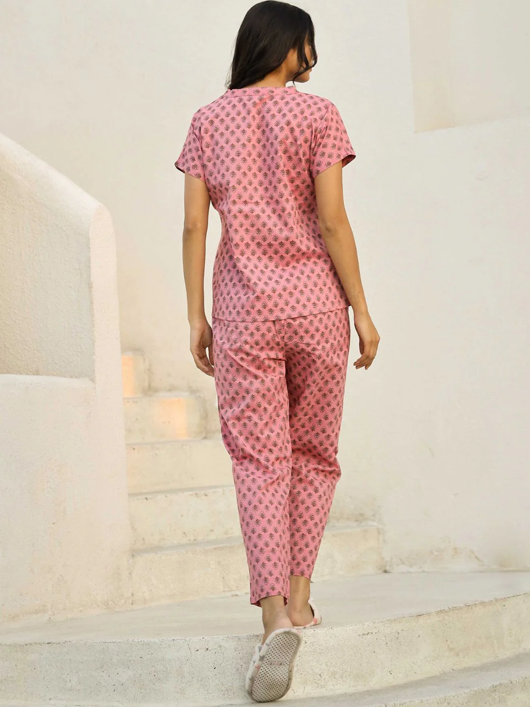 SANSKRUTIHOMES Women Printed Pure Cotton Night suit - Image 4