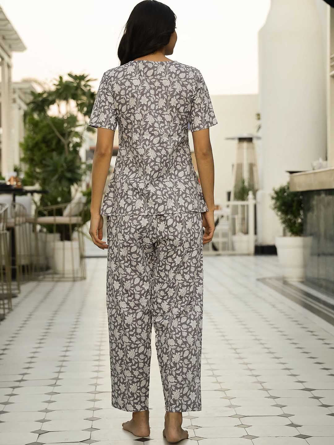 SANSKRUTIHOMES Women Printed Pure Cotton Night suit - Image 4