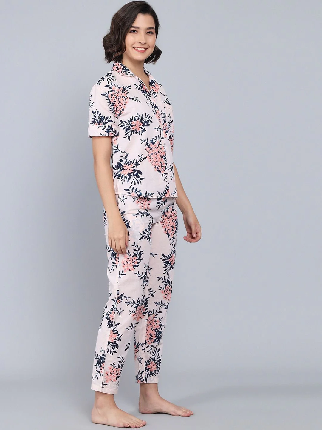 SANSKRUTIHOMES Women Printed Pure Cotton Night Suits - Image 3