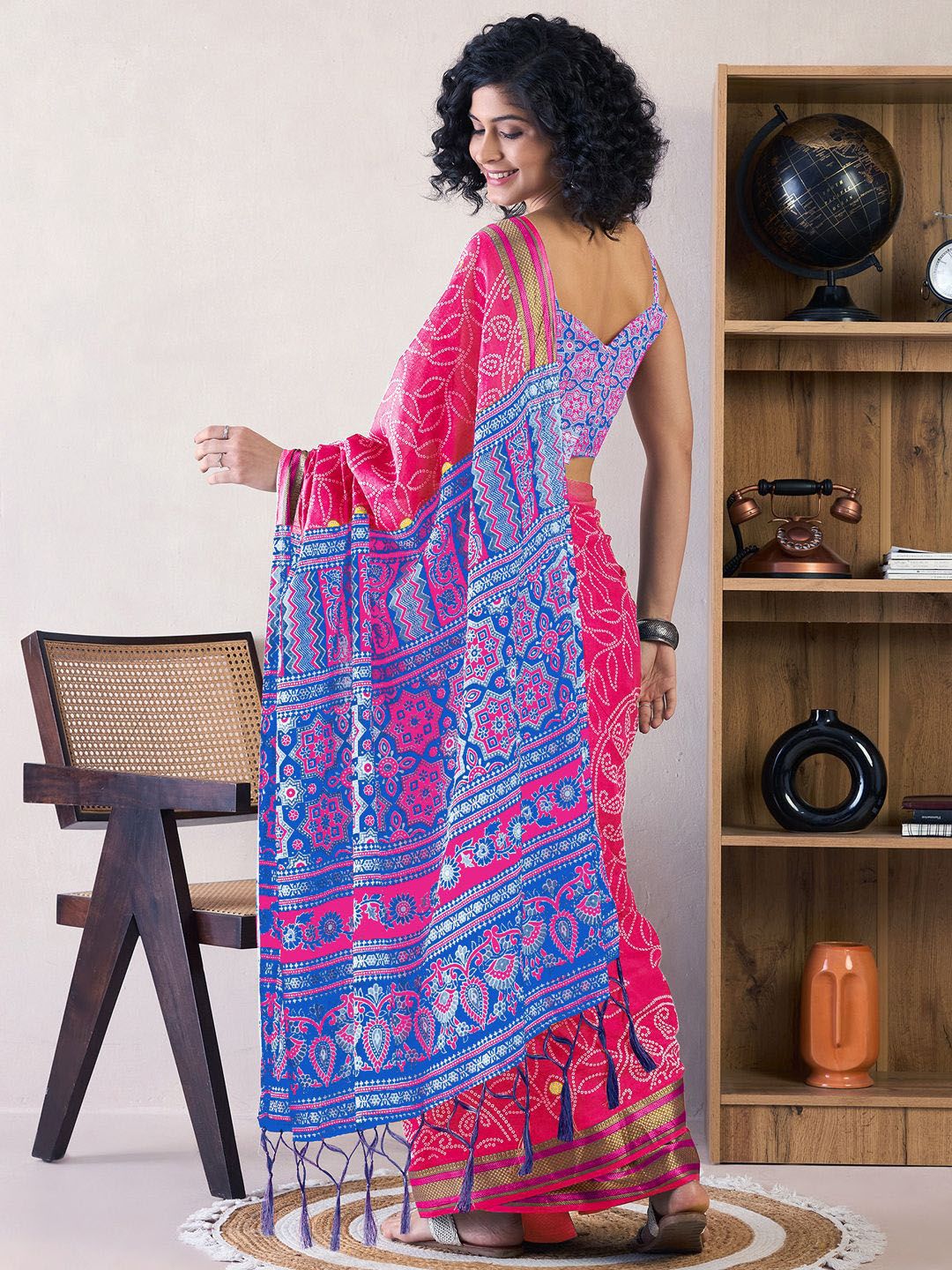 Saree mall Bandhani Ready to Wear Saree With Blouse Piece - Image 5