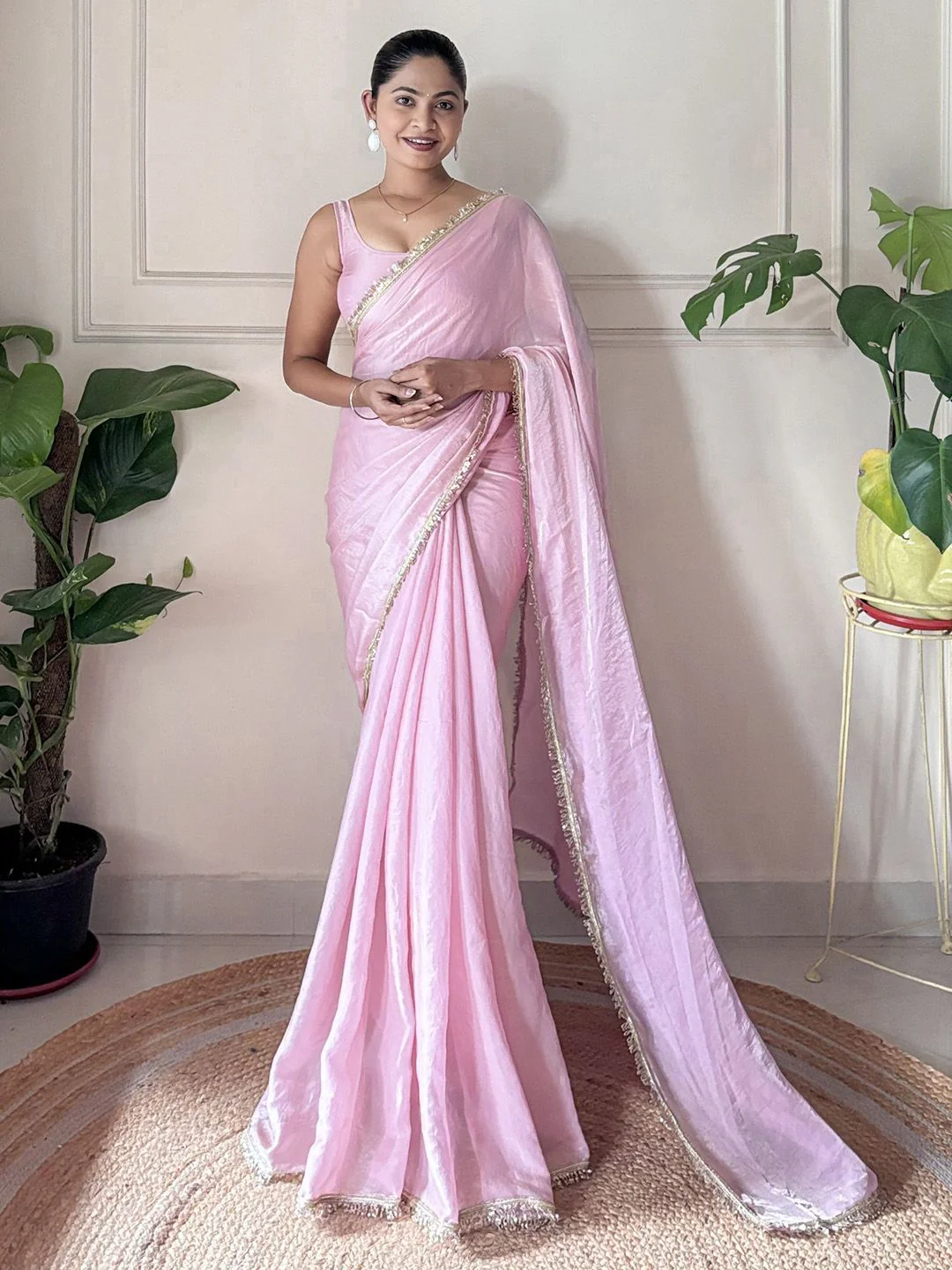 Saree mall Embellished Sequinned Tissue Sarees - Image 2