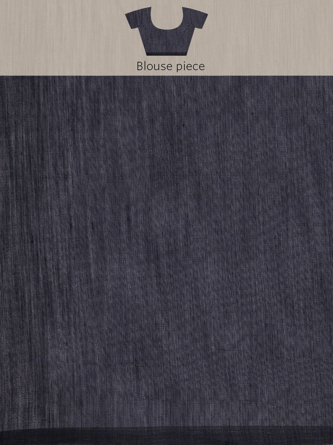 Saree mall Navy Blue Paisley Linen Blend Banarasi Saree - Image 7