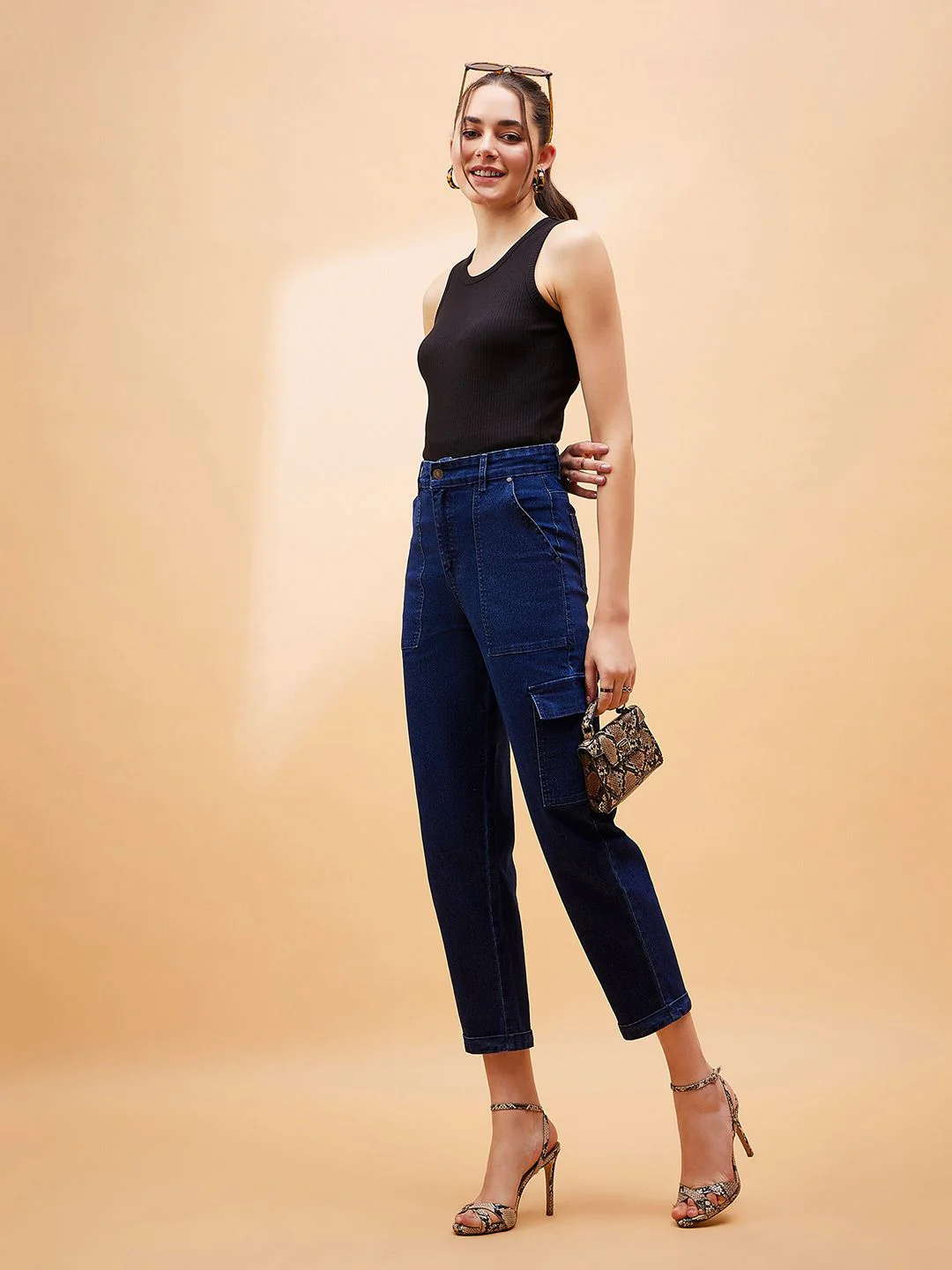 SASSAFRAS BASICS Black Cotton Tank Top - Image 4