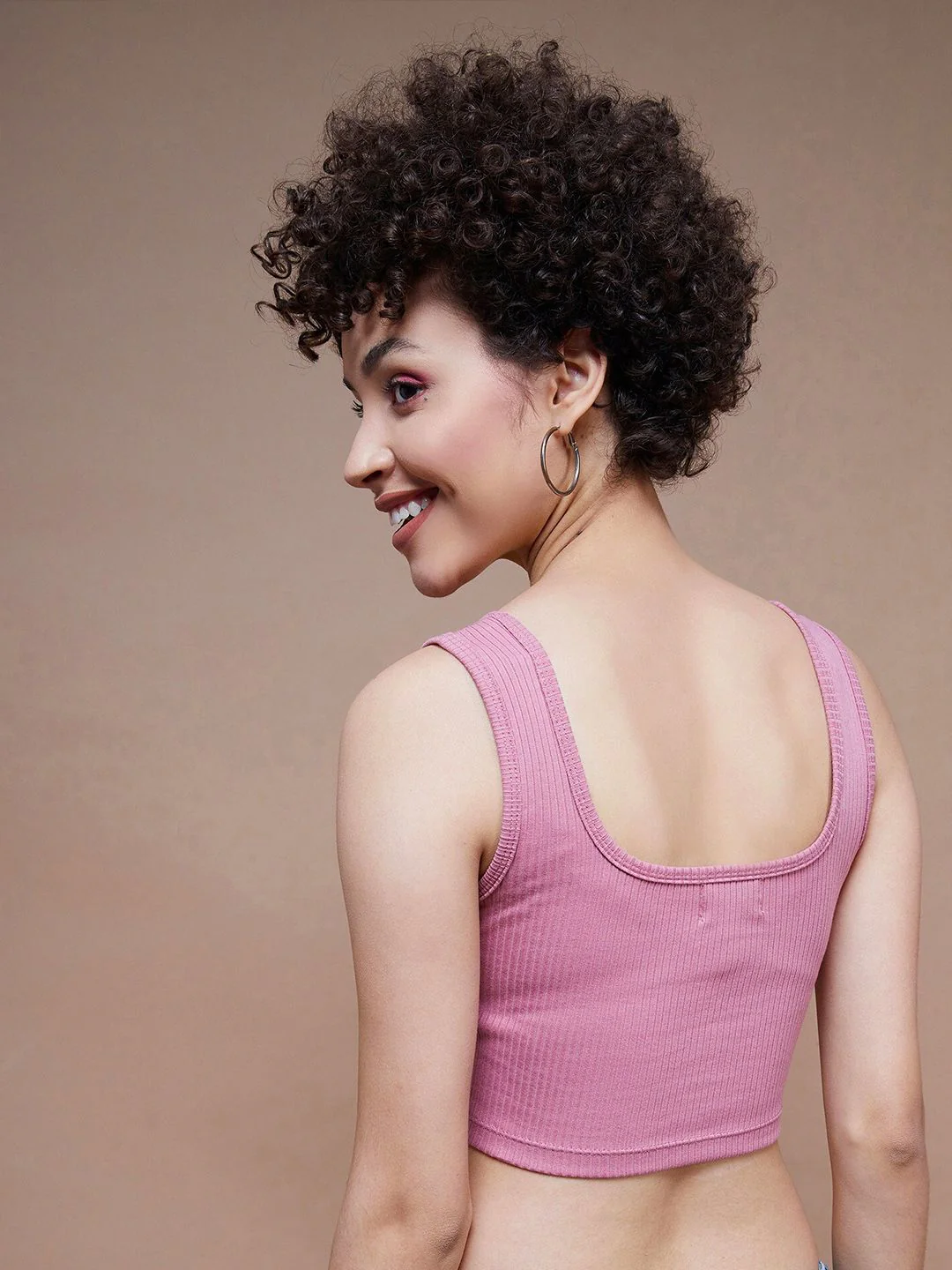 SASSAFRAS BASICS Rib Square Neck Crop Tank Top - Image 5