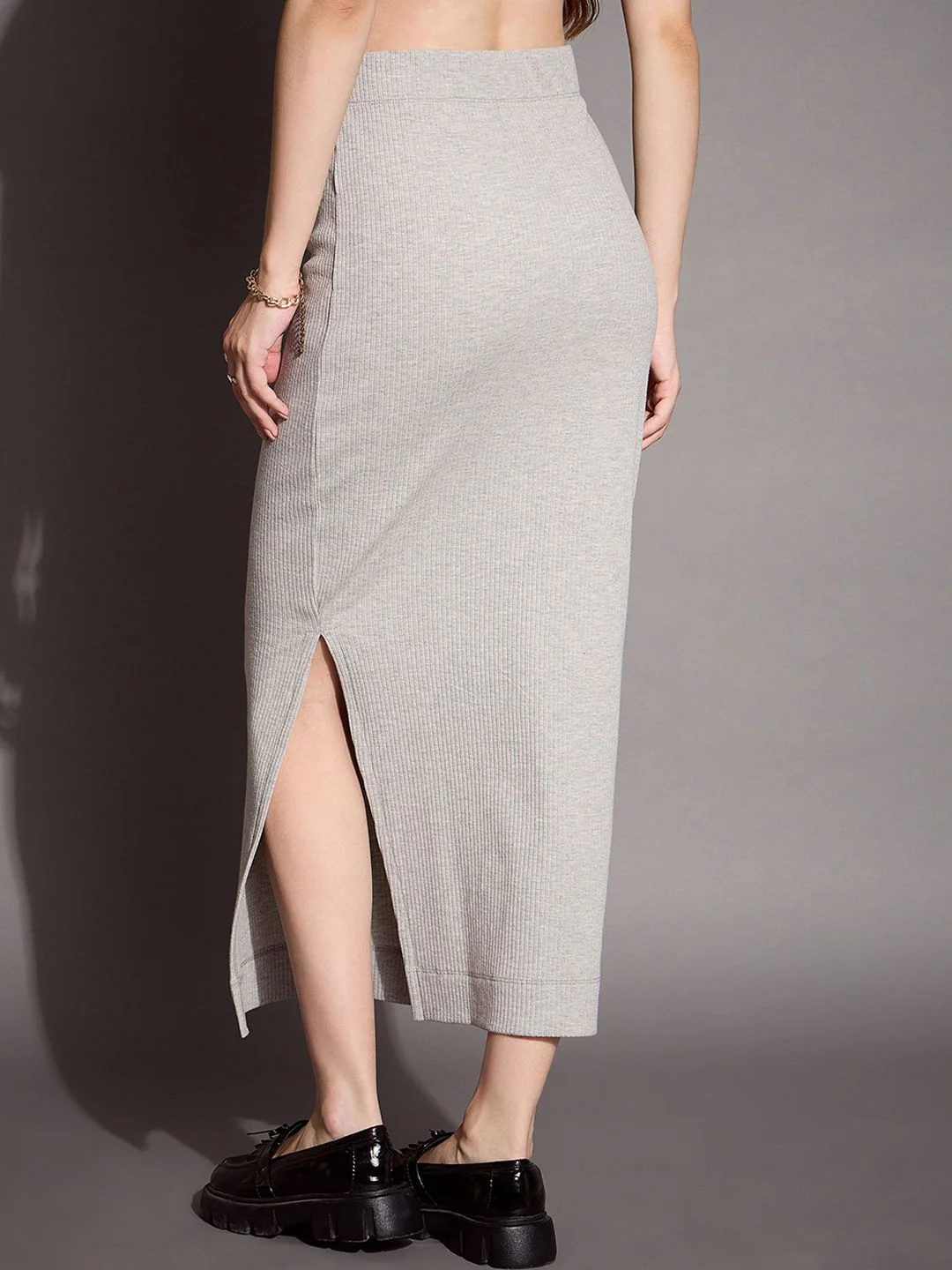 SASSAFRAS BASICS Ribbed Pencil Skirt - Image 3