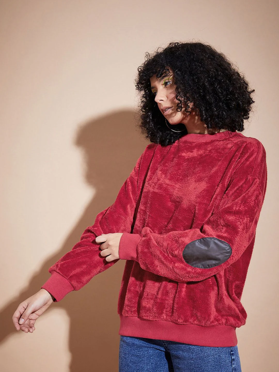 SASSAFRAS BASICS Round Neck Long Sleeves Oversized Fleece Pullover Sweatshirt - Image 3
