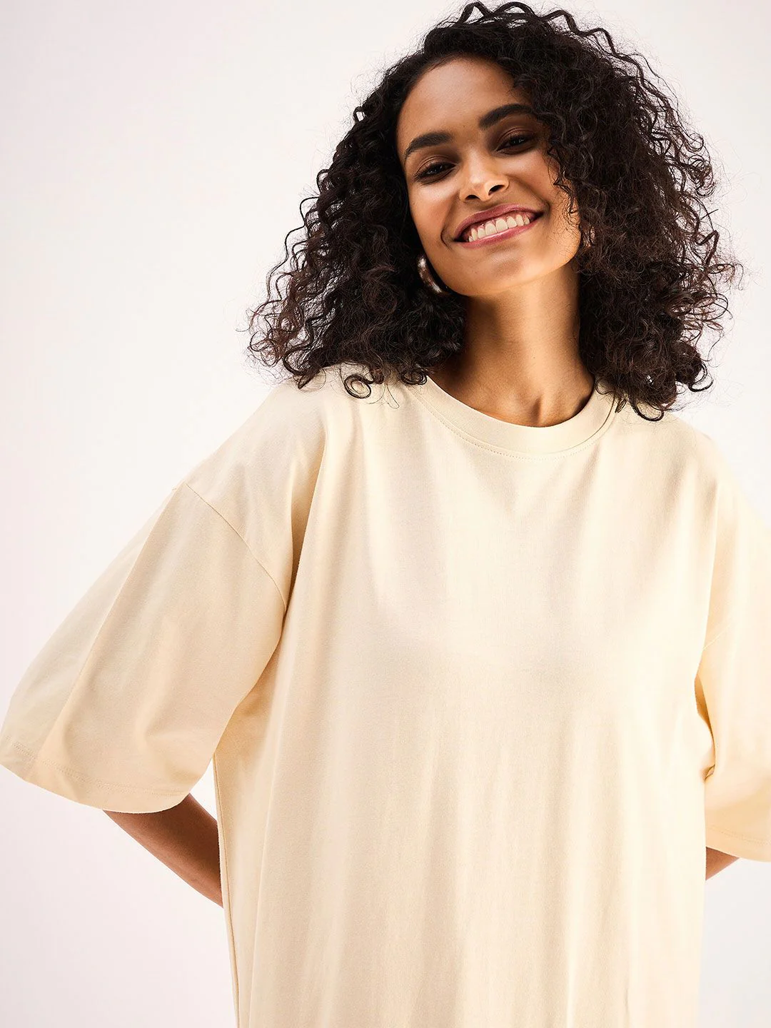 SASSAFRAS BASICS Round Neck Regular Sleeve Oversized Maxi Dress - Image 2