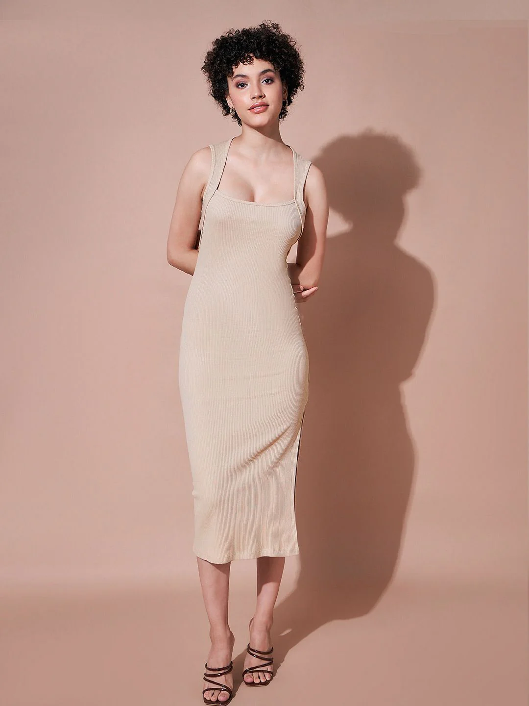 SASSAFRAS BASICS Sheath Midi Dress - Image 4