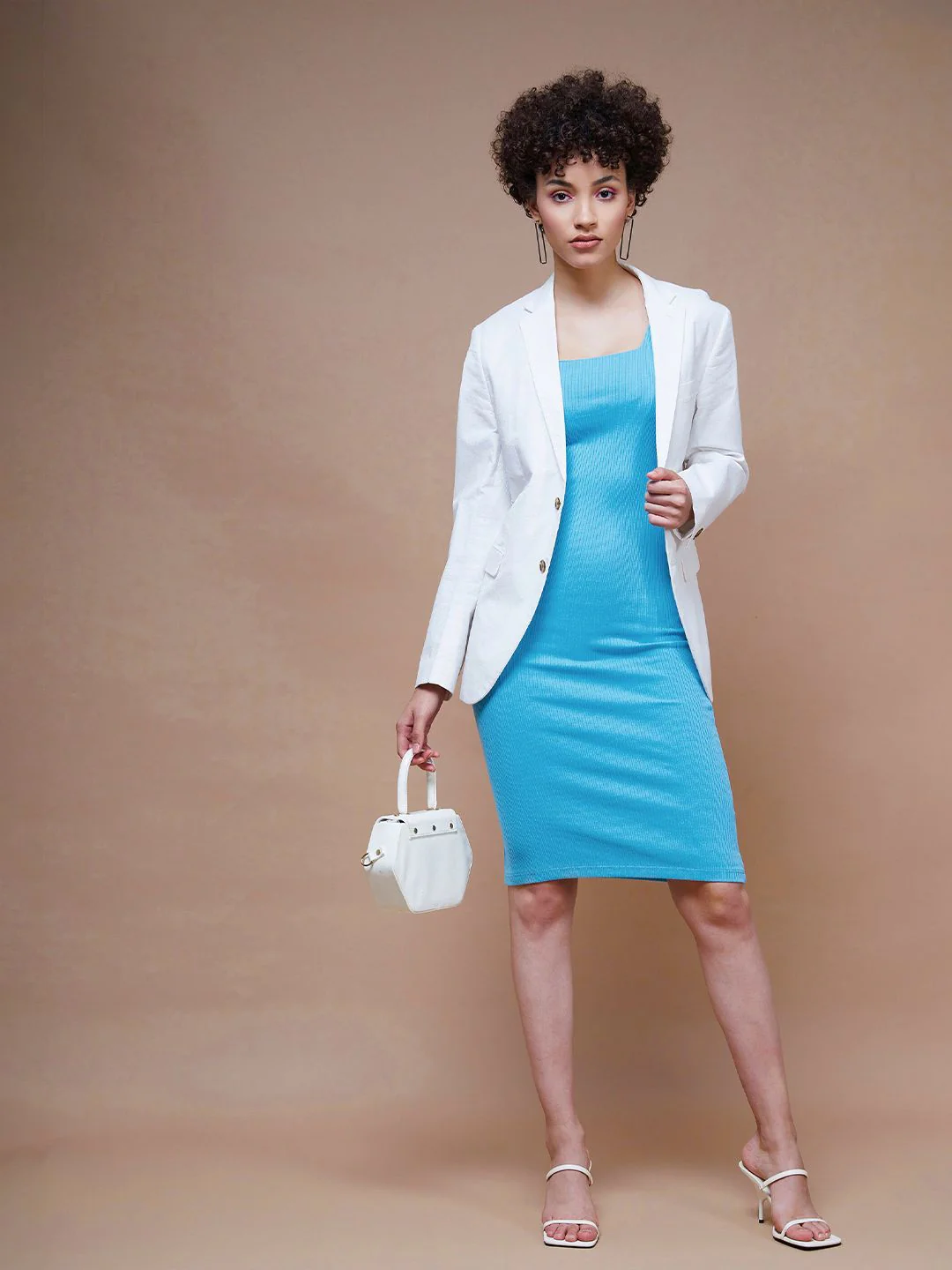 SASSAFRAS BASICS Square Neck Bodycon Dress - Image 6