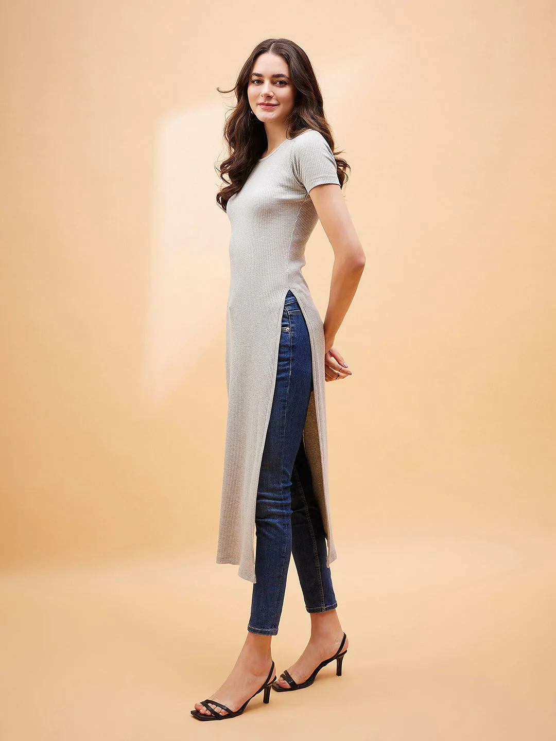 SASSAFRAS BASICS Striped Longline Cotton Top - Image 3