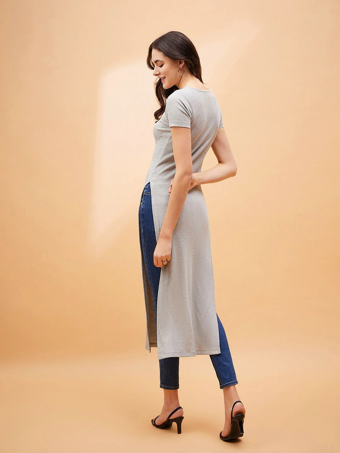 SASSAFRAS BASICS Striped Longline Cotton Top - Image 5